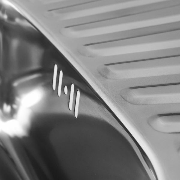 Кухонна мийка з нержавіючої сталі закруглена Platinum ПОЛІРОВКА 7848 (0,8/180 мм) 11504 фото
