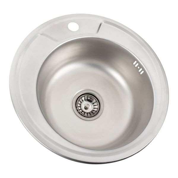 Кухонна мийка з нержавіючої сталі Platinum ДЕКОР 450 (0,6/170 мм) 11518 фото