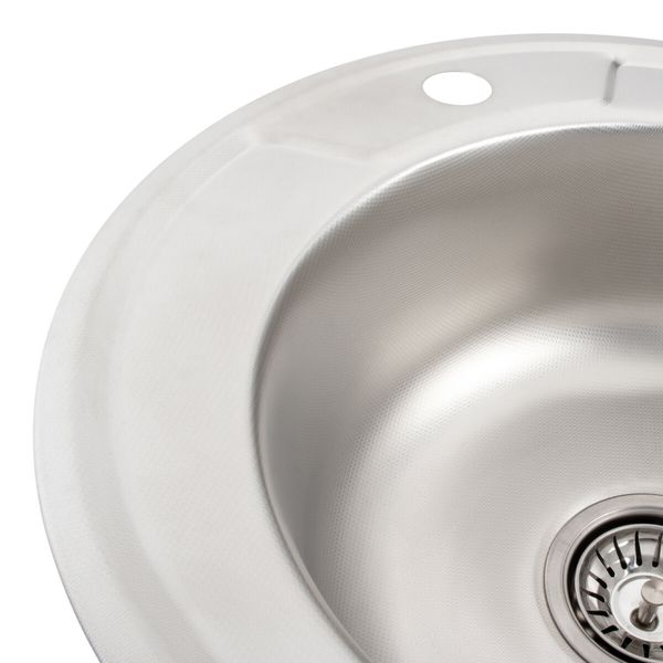 Кухонна мийка з нержавіючої сталі Platinum ДЕКОР 450 (0,6/170 мм) 11518 фото