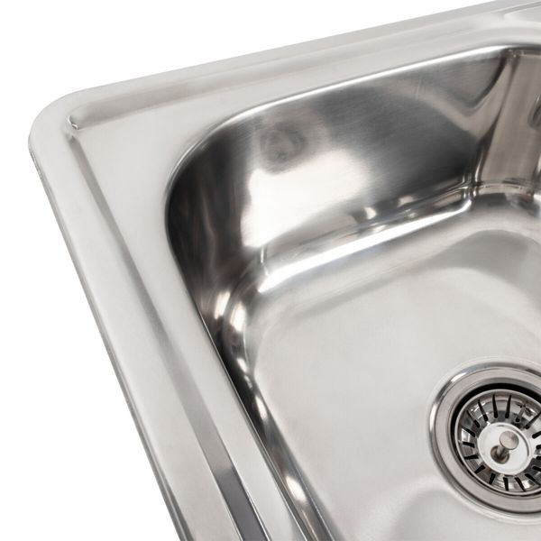 Кухонна мийка з нержавіючої сталі Platinum 5848 ПОЛІРОВКА (0,8/180 мм) 11530 фото