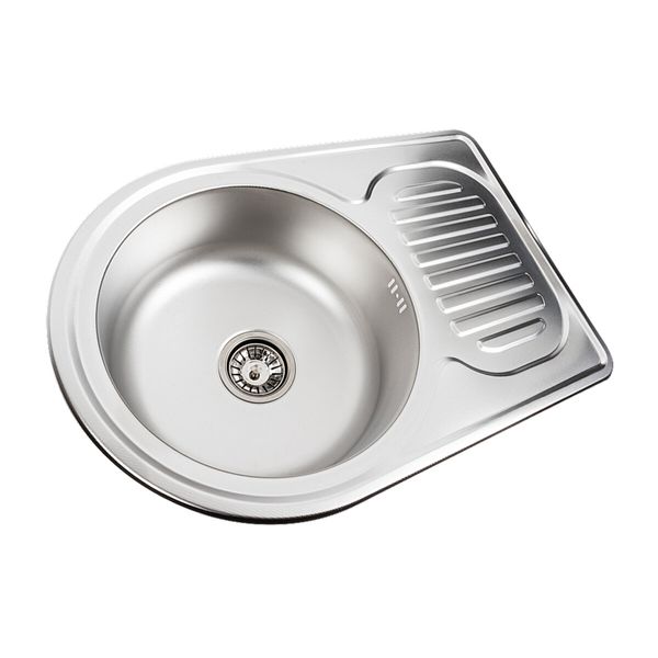 Кухонна мийка з нержавіючої сталі Platinum ДЕКОР 6745 (0,8/180 мм) 11533 фото