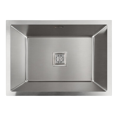 Набор кухонной мойки Platinum Handmade 58*43 нержавейка (квадратный сифон 3,0/1,0) 28040 фото