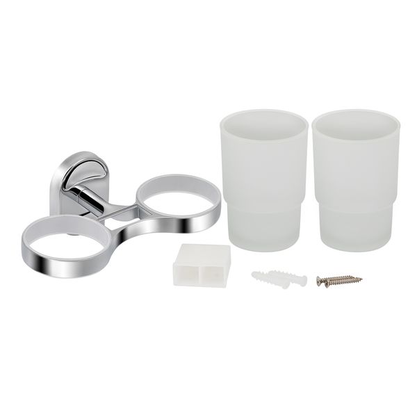 Склянка подвійна з тримачем зубних щіток для ванної кімнати Kroner KRM Elbe - ACG2908 CV022868 фото