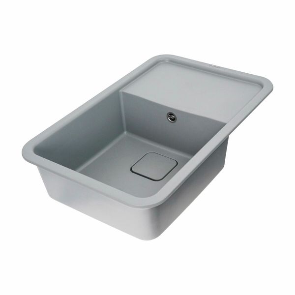 Гранітна мийка для кухні Platinum 7850 CUBE матова Сірий металік 3192 фото