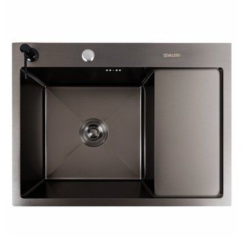 Кухонная мойка CM 65*50 L PVD черная VALESO Handmade 3.0/1.0 44561 фото