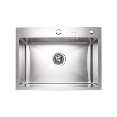 Кухонна мийка Platinum Handmade 600х450х220 (товщина 3,0/1,5 мм корзина та дозатор в комплекті) 23573 фото