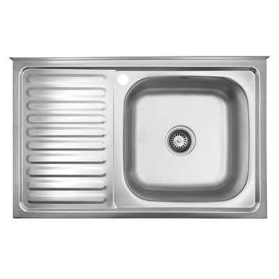 Кухонна мийка накладна Kroner KRP Satin - 5080R (0.8 мм) CV022821 фото