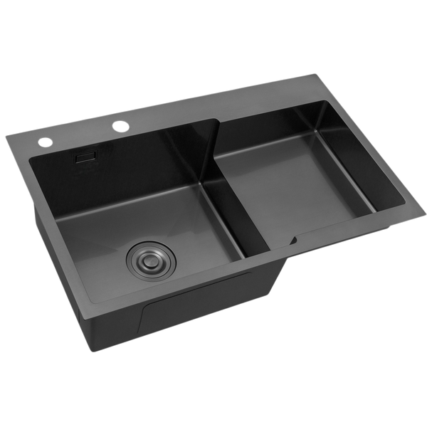 Кухонная мойка Kraft HM - 7848 ALB NANO BLACK PVD (3.0/1.0 мм) S7335 фото