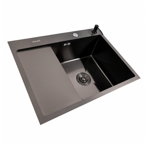 SET Valeso Handmade sink CM 65*50 R PVD black + mixer tap XK09B black 53551 фото