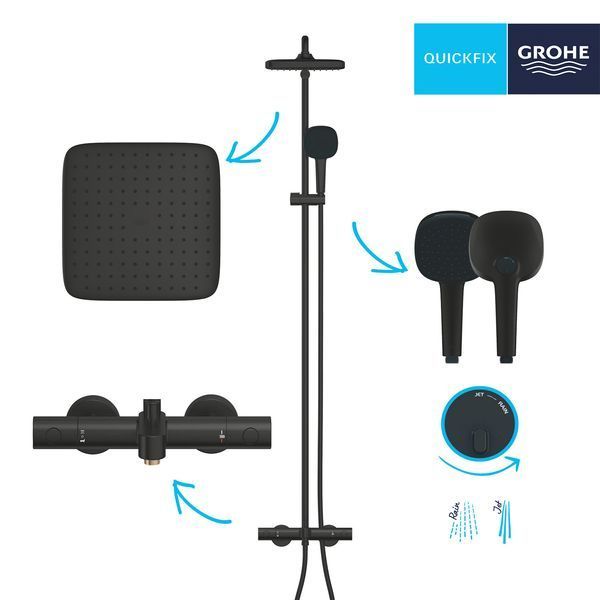 Душевая система термостатическая Grohe QuickFix Vitalio Comfort System 250 269842431 CV033963 фото