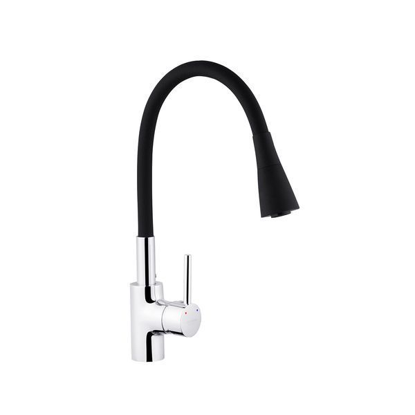 Комплект кухонна мийка Kroner Geb&uuml;rstet-5050HM + змішувач K&uuml;che-C031BLK + дозатор Spender-016 CVS30109 фото