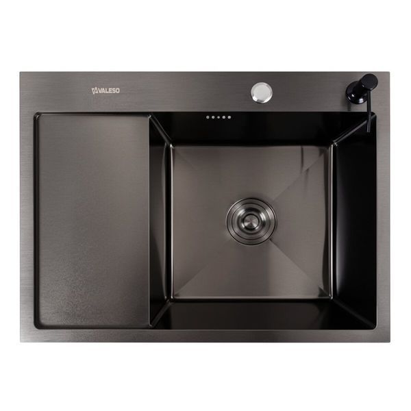 SET Valeso Handmade sink CM 65*50 R PVD black + mixer tap XK09B black 53551 фото