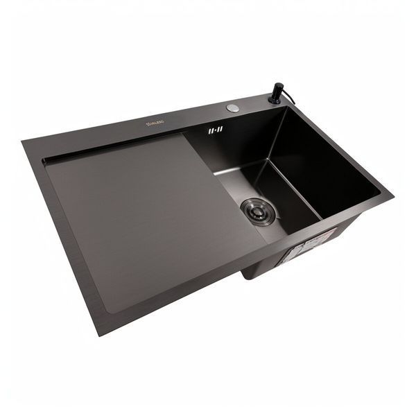 Комплект кухонної мийки CM 78*50 R чорна PVD VALESO Handmade (3,0/0,8) S4752 фото