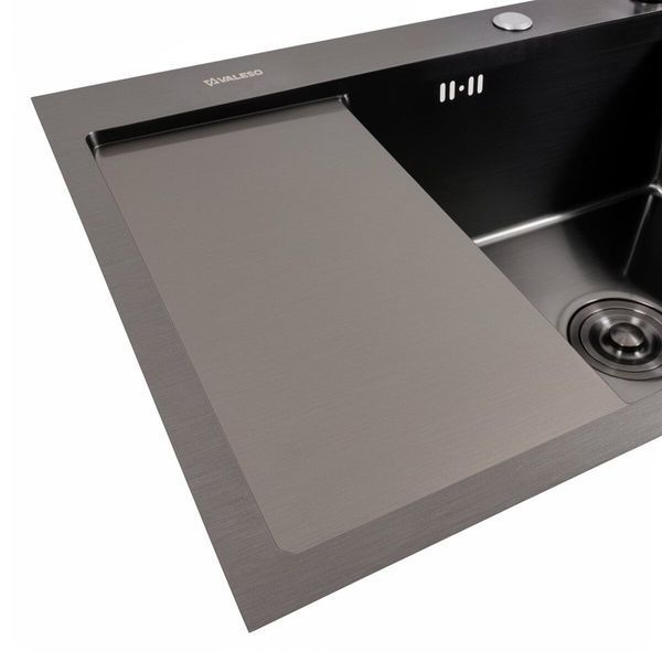 КОМПЛЕКТ Valeso Handmade мойка CM 65*50 R PVD черная + смеситель XK09B черный 53551 фото