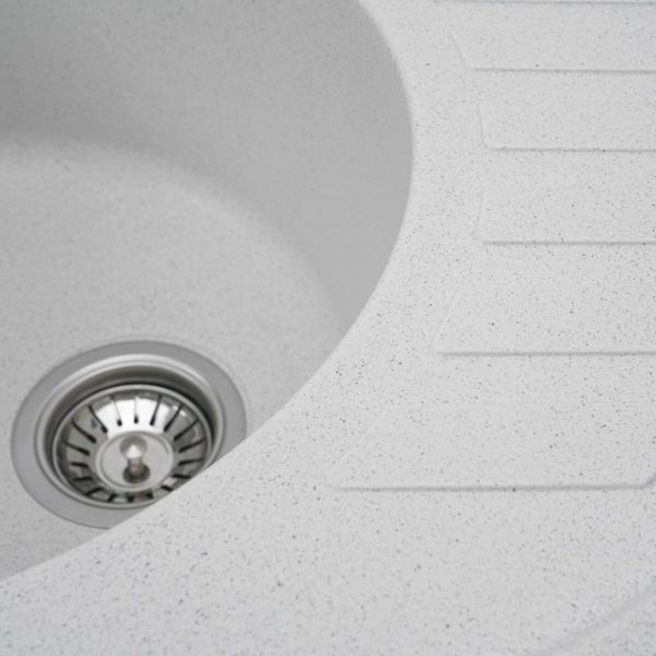 Гранітна мийка для кухні Platinum 6250 SOUL матова Біла в крапку 3395 фото
