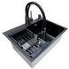Комплект кухонной мойки Kraft NANO BLACK PVD HS60*45 (3.0/1.0 мм) декор S5003 фото 6