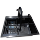 Комплект кухонной мойки Kraft NANO BLACK PVD HS60*45 (3.0/1.0 мм) декор S5003 фото 5