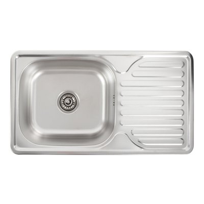 Кухонна мийка з нержавіючої сталі Platinum ДЕКОР 7642 (0,8/180 мм) 11662 фото
