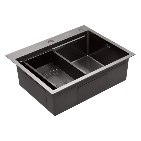 Комплект кухонної мийки Kroner KRP Schwarze - 6350HM PVD (3.0/1.0 мм)&nbsp; S4692 фото