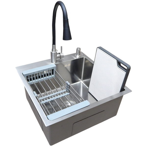 Комплект кухонної мийки Kraft KRF 5050 decor (3.0/1.0 мм) S3696 фото