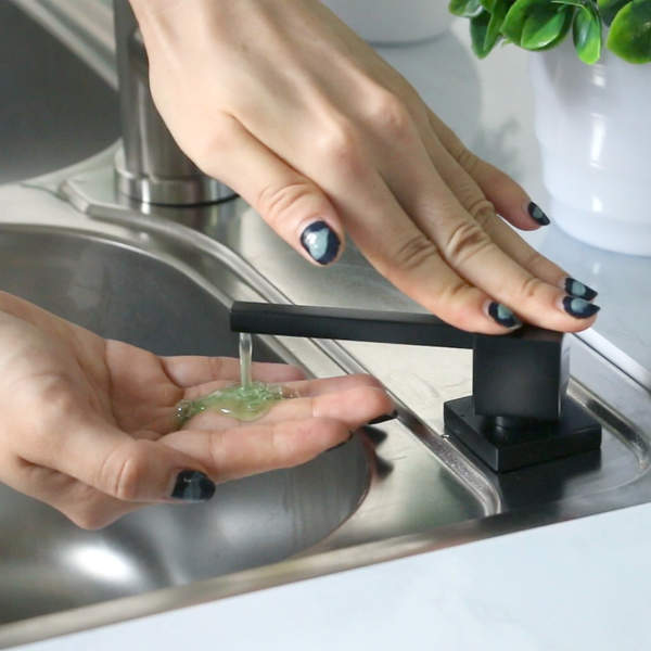 Дозатор для кухонной мойки черный врезной Nett DTB-300 + трубка 322 фото