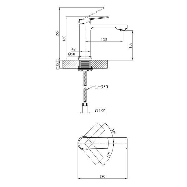Набор 2 в 1 душова система Kroner Makon-C063 + змішувач Makon-C010 CVS30225 фото