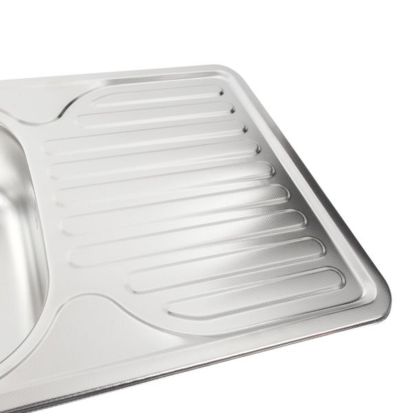 Кухонна мийка з нержавіючої сталі Platinum ДЕКОР 7642 (0,8/180 мм) 11662 фото