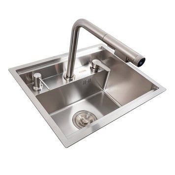 Кухонна мийка CM 47*38 прихована нержавійка Platinum Handmade + змішувач 44554 фото