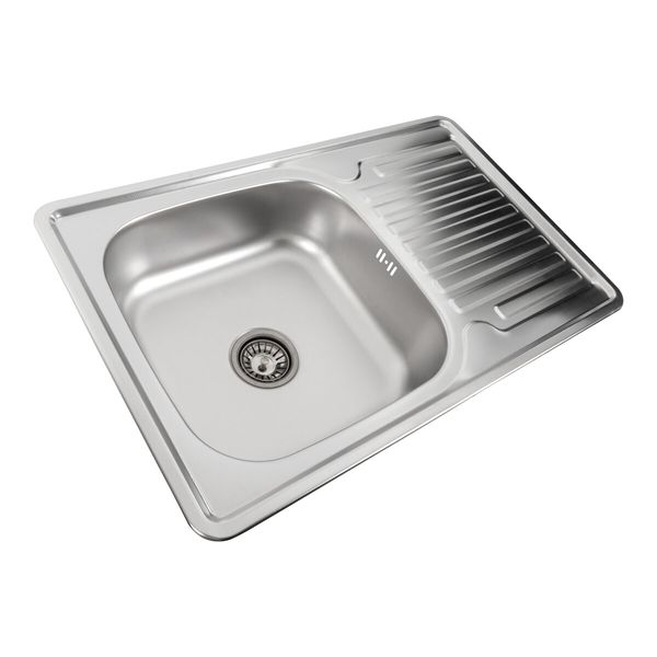 Кухонна мийка з нержавіючої сталі Platinum ДЕКОР 7850 (0,8/180 мм) 11489 фото