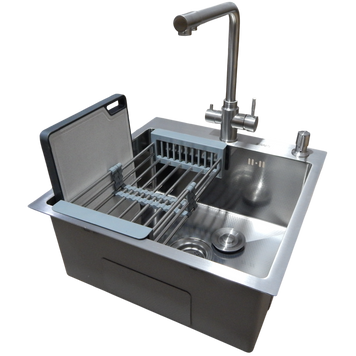 Комплект кухонної мийки Kraft KRF 5050 decor (3.0/1.0 мм) S3698 фото