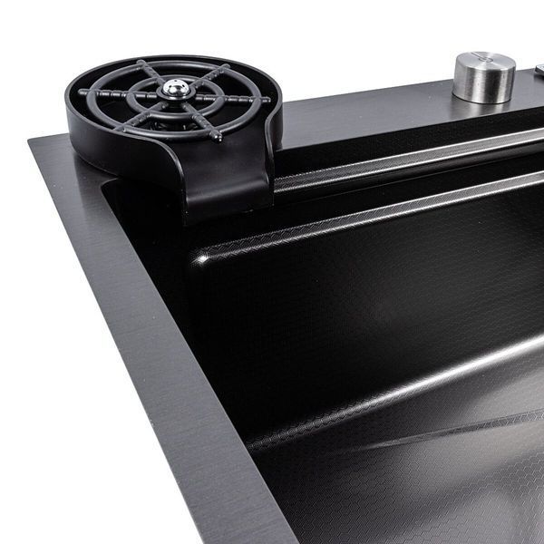 Кухонная мойка VALESO Handmade "Водопад" 75*45G PVD черный декор 53376 фото