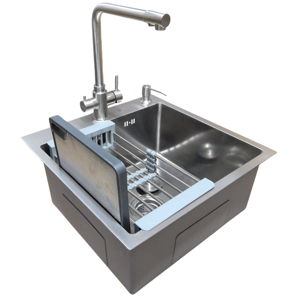 Комплект кухонної мийки Kraft KRF 5050 decor (3.0/1.0 мм) S3698 фото