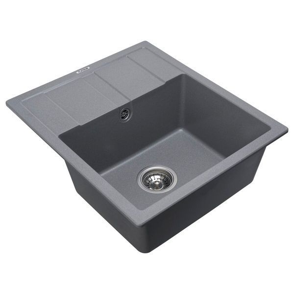 Гранитная мойка для кухни Platinum 5851 ARIA матовая Серый муссон 4005 фото