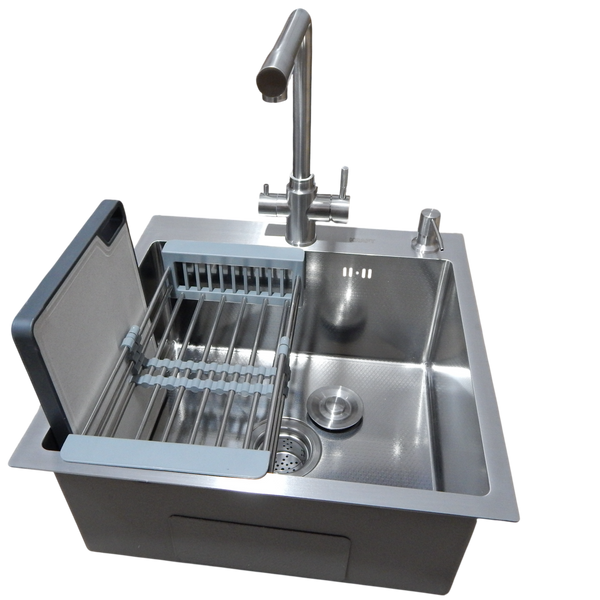 Комплект кухонної мийки Kraft KRF 5050 decor (3.0/1.0 мм) S3698 фото