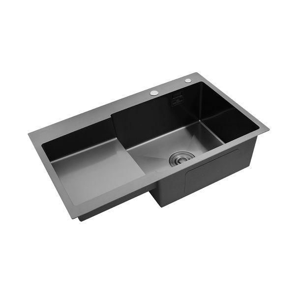 Комплект кухонная мойка Kroner Schwarze-7848RHM PVD + смеситель Edelstahl Klassisch-SCH035PVD + дозатор Spender-SCH049 CVS30120 фото