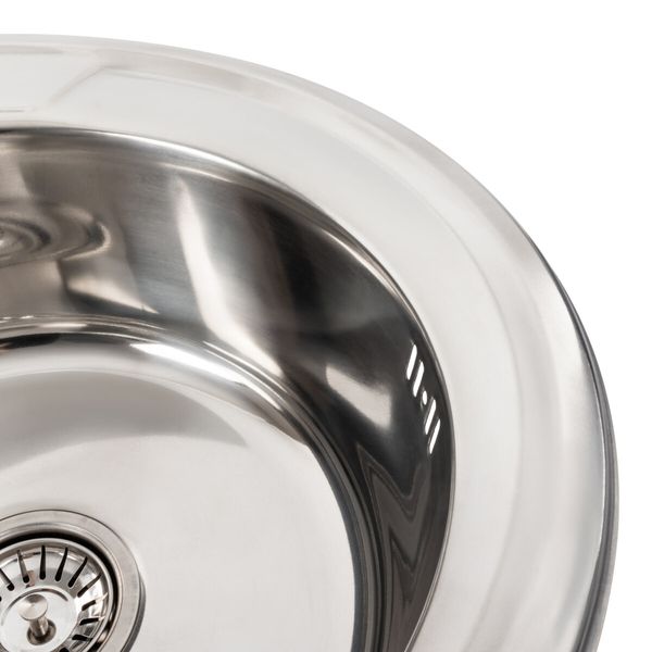 Кухонна мийка з нержавіючої сталі Platinum ПОЛИРОВКА 490 (0,8/180 мм) 11669 фото