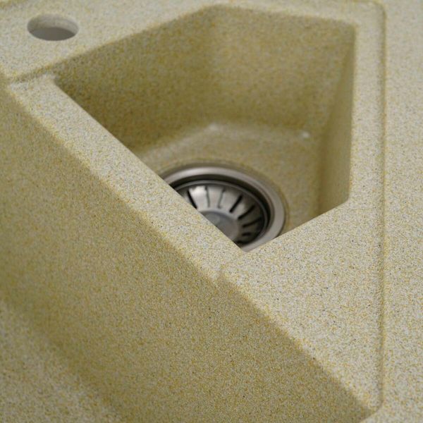 Гранітна мийка для кухні Platinum 9950 PANDORA матова Беж 3304 фото