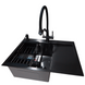 Комплект кухонної мийки Kraft NANO BLACK PVD HS 65х48 (3.0/1.0 мм) S3648 фото 2