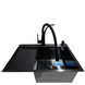 Комплект кухонной мойки Kraft NANO BLACK PVD HS 65х48 (3.0/1.0 мм) S3748 фото 4