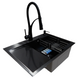 Комплект кухонной мойки Kraft NANO BLACK PVD HS 65х48 (3.0/1.0 мм) S3748 фото 3
