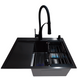 Комплект кухонной мойки Kraft NANO BLACK PVD HS 65х48 (3.0/1.0 мм) S3748 фото 2