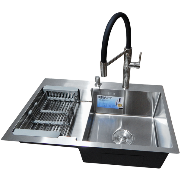 Комплект кухонной мойки Kraft Handmade HS L 780х480 (3.0/1.0 мм) S3749 фото