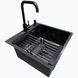 Комплект кухонної мийки Kraft HM 50х50 NANO BLACK PVD (3.0/1.0 мм) S4764 фото 3