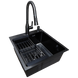 Комплект кухонной мойки Kraft HM 50х50 NANO BLACK PVD (3.0/1.0 мм) DEKOR S5701 фото 4