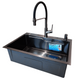 Комплект кухонної мийки Kraft HM 6845 NANO BLACK S4914 фото 4