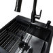 Комплект кухонной мойки Kraft HM 50х50 NANO BLACK PVD (3.0/1.0 мм) DEKOR S5701 фото 6