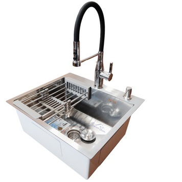 Комплект кухонної мийки Kraft KRF 5448 decor (3.0/1.0 мм) S4815 фото