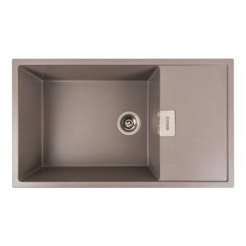 Гранітна мийка для кухні Platinum 8650 DIAMOND матова Дюна 41666 фото