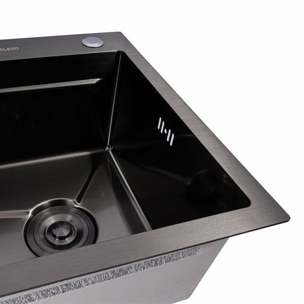 Комплект кухонної мийки Valeso 75*46B PVD чорна (Work station) Handmade S4915 фото