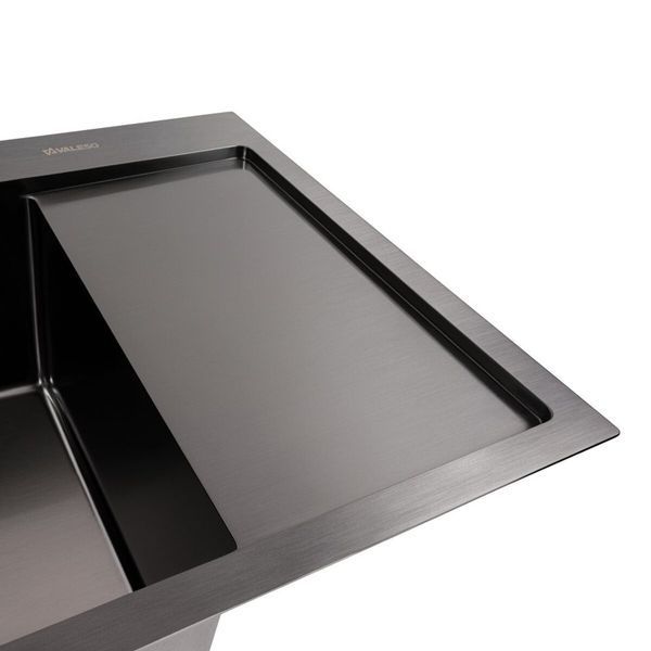 Кухонная мойка CM 58*48 L черная PVD VALESO Handmade (круглый сифон 3,0/0,8) 45897 фото
